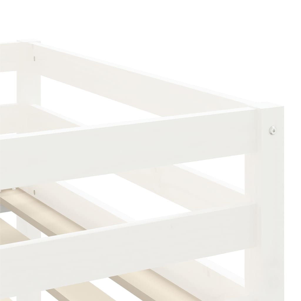 Kids' Loft Bed with Ladder White 90x190 cm Solid Wood Pine