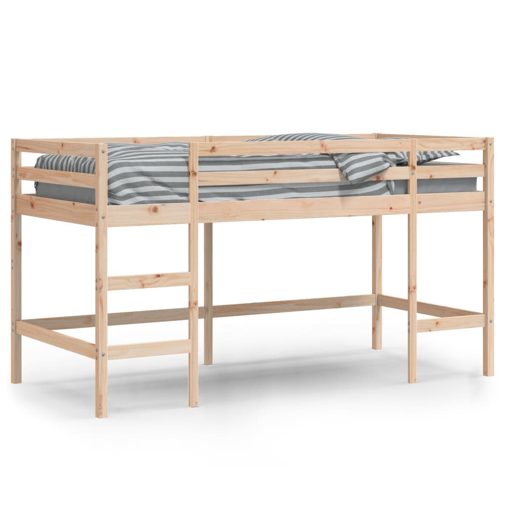 Kids' Loft Bed with Ladder 80x200 cm Solid Wood Pine