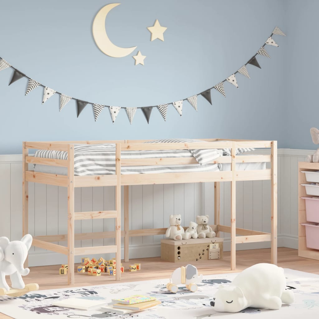 Kids' Loft Bed with Ladder 80x200 cm Solid Wood Pine