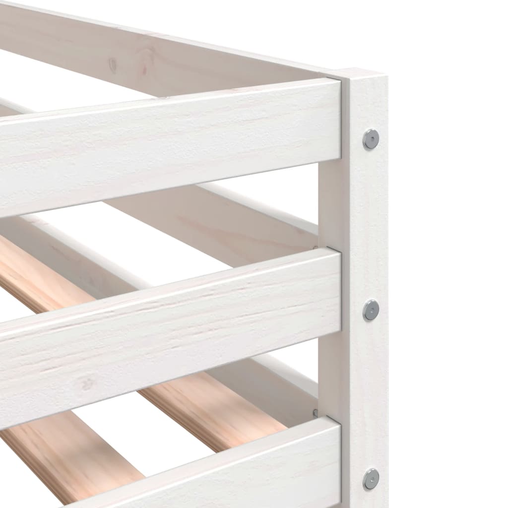 Kids' Loft Bed with Ladder White 80x200 cm Solid Wood Pine