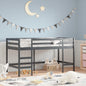 Kids' Loft Bed with Ladder Black 80x200 cm Solid Wood Pine