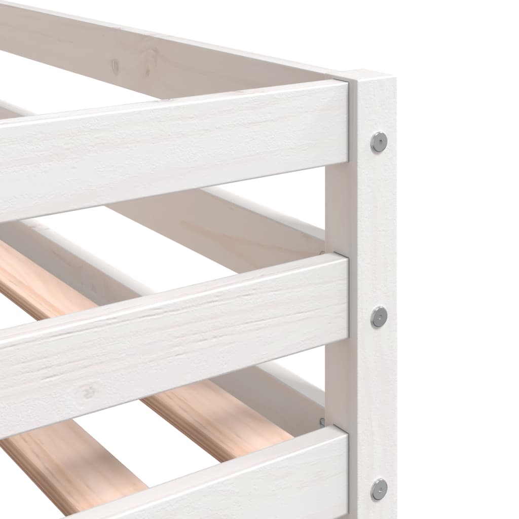 Kids' Loft Bed with Ladder White 90x200 cm Solid Wood Pine