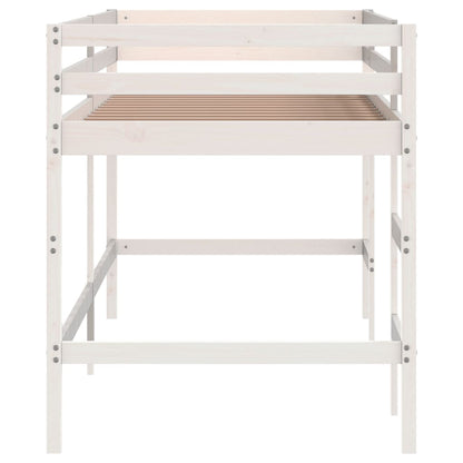 Kids' Loft Bed with Ladder White 90x190 cm Solid Wood Pine