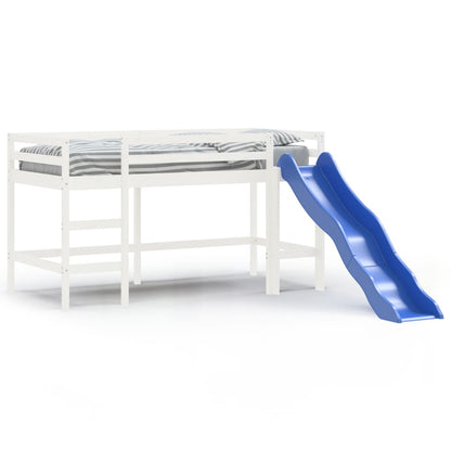 Kids' Loft Bed with Slide White 90x200 cm Solid Wood Pine