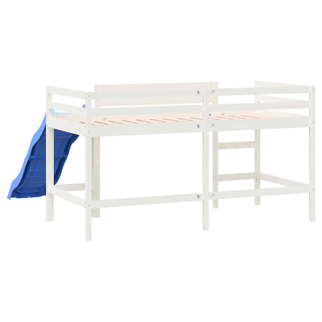 Kids' Loft Bed with Slide White 90x200 cm Solid Wood Pine