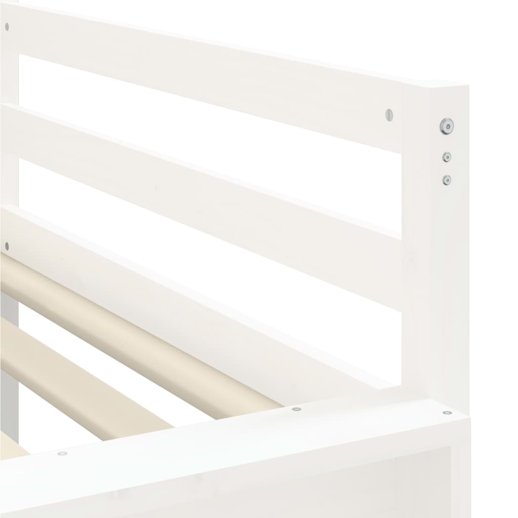 Kids' Loft Bed with Slide White 90x200 cm Solid Wood Pine