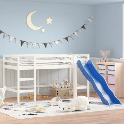 Kids' Loft Bed with Slide White 90x200 cm Solid Wood Pine