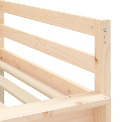 Kids' Loft Bed with Slide 90x190 cm Solid Wood Pine