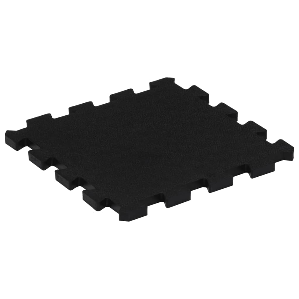 Rubber Floor Tiles 16 pcs Black 16 mm 30x30 cm