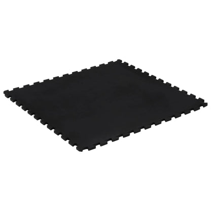 Rubber Floor Tile Black 12 mm 100x100 cm