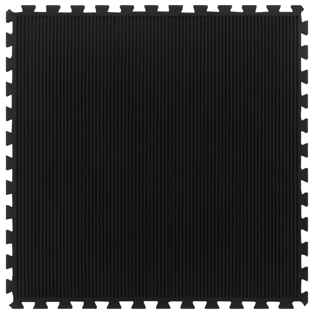 Rubber Floor Tile Black 12 mm 100x100 cm