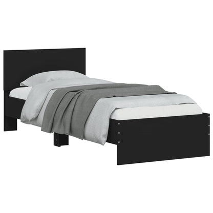 Bed Frame without Mattress with Headboard Black 75x190 cm Small Single