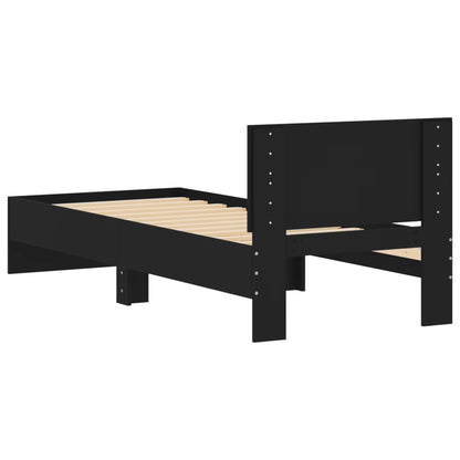 Bed Frame without Mattress with Headboard Black 75x190 cm Small Single