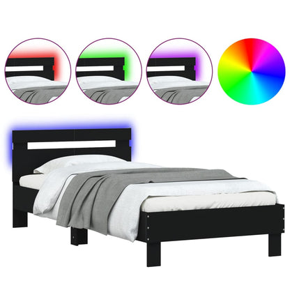 Bed Frame without Mattress with LED Lights Black 100x200 cm