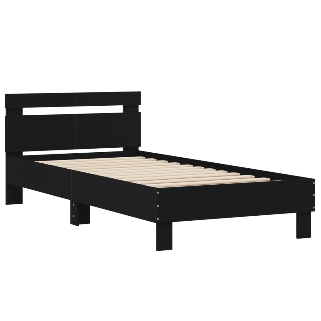 Bed Frame without Mattress with LED Lights Black 100x200 cm