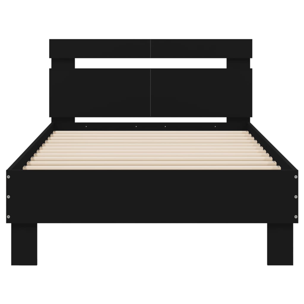 Bed Frame without Mattress with LED Lights Black 100x200 cm