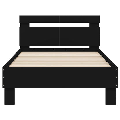 Bed Frame without Mattress with LED Lights Black 100x200 cm