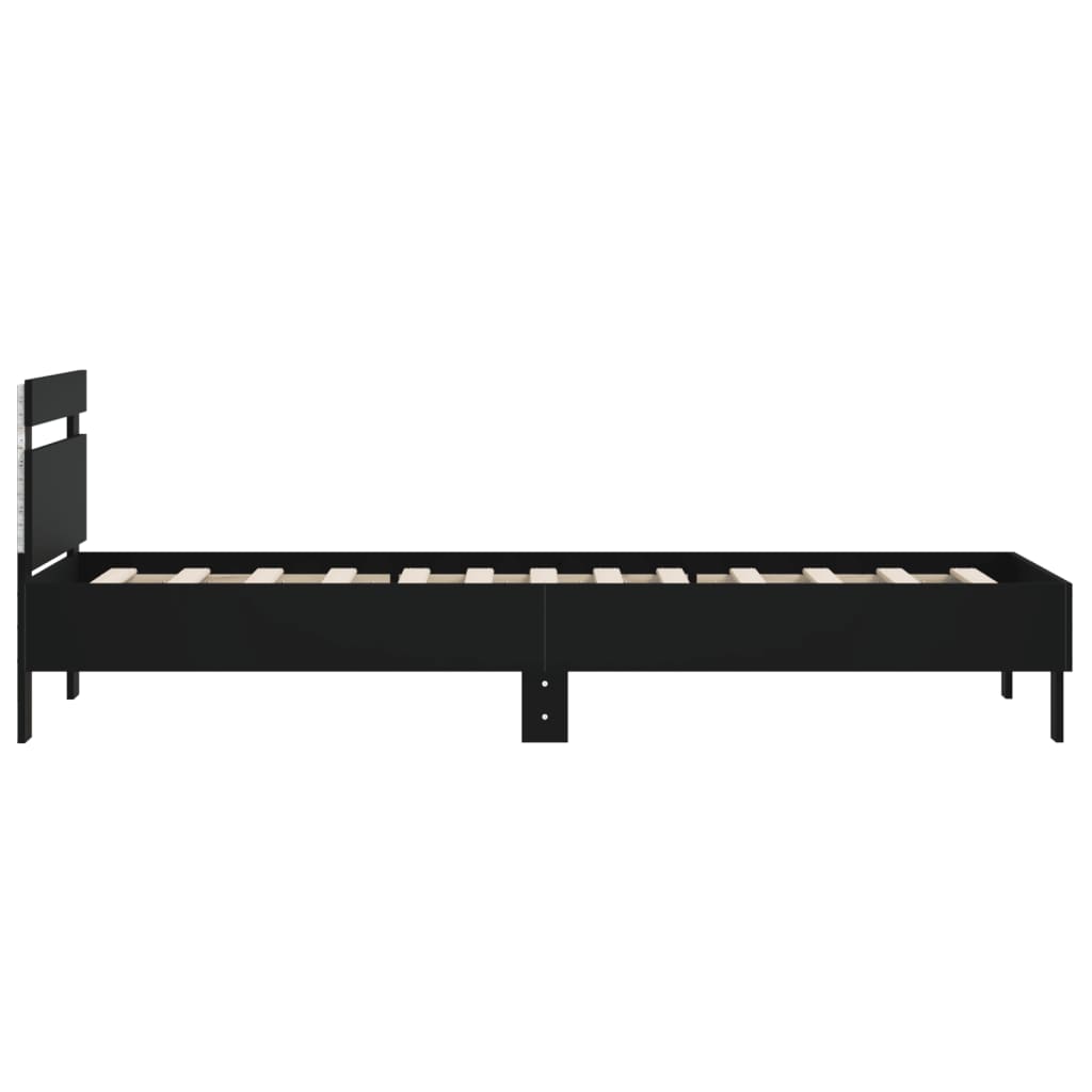 Bed Frame without Mattress with LED Lights Black 100x200 cm