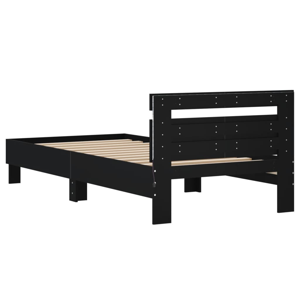 Bed Frame without Mattress with LED Lights Black 100x200 cm