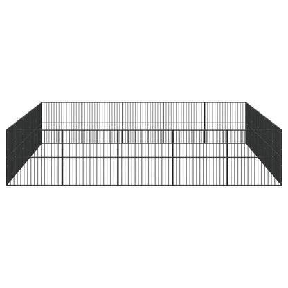 Dog Playpen 20 Panels Black Galvanised Steel