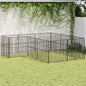 Dog Playpen 12 Panels Black Galvanised Steel