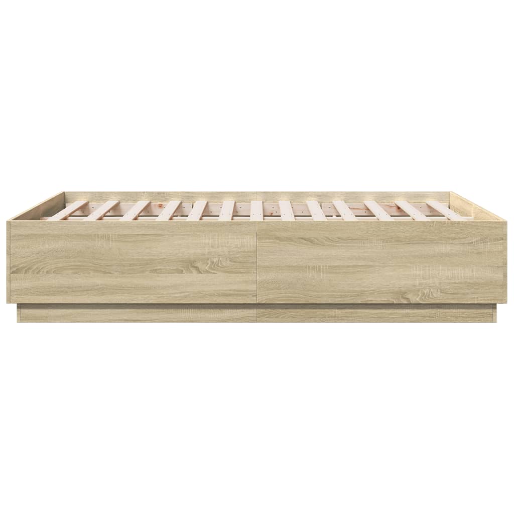 Bed Frame Sonoma Oak 120x190 cm Small Double Engineered Wood