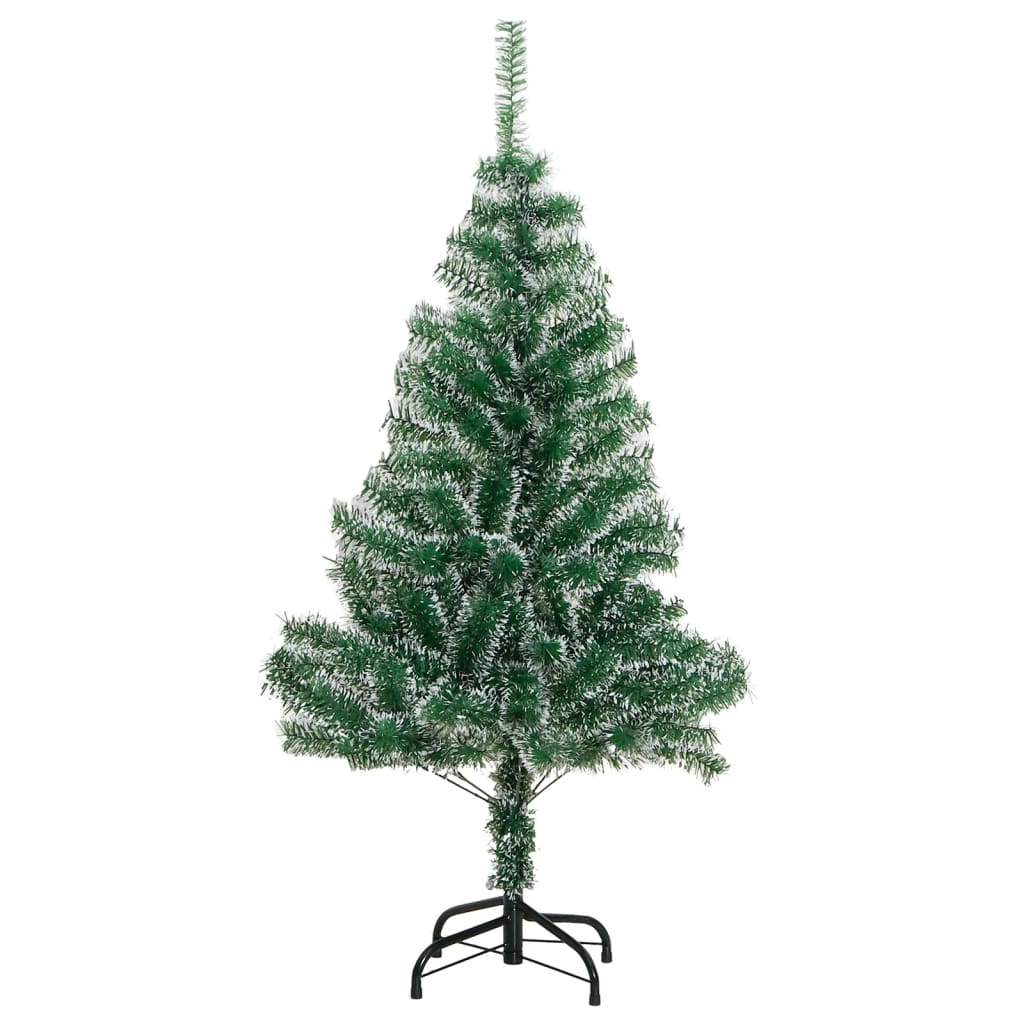 Artificial Christmas Tree 150 LEDs&Ball Set&Flocked Snow 120 cm