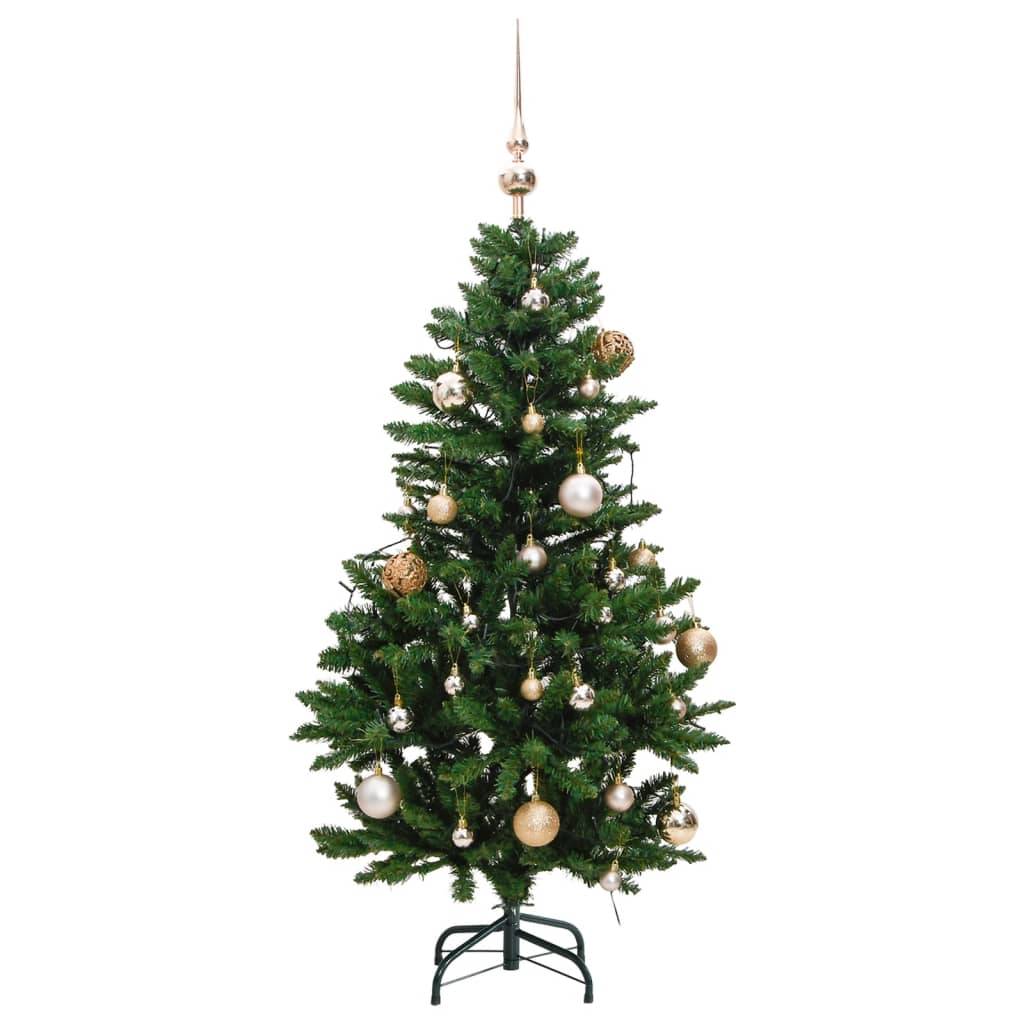 Artificial Hinged Christmas Tree 150 LEDs & Ball Set 120 cm