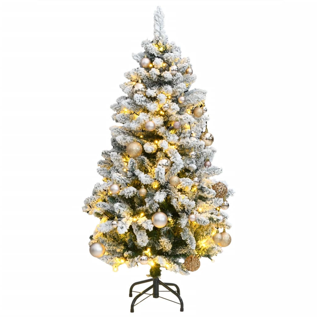 Artificial Hinged Christmas Tree 150 LEDs & Ball Set 120 cm