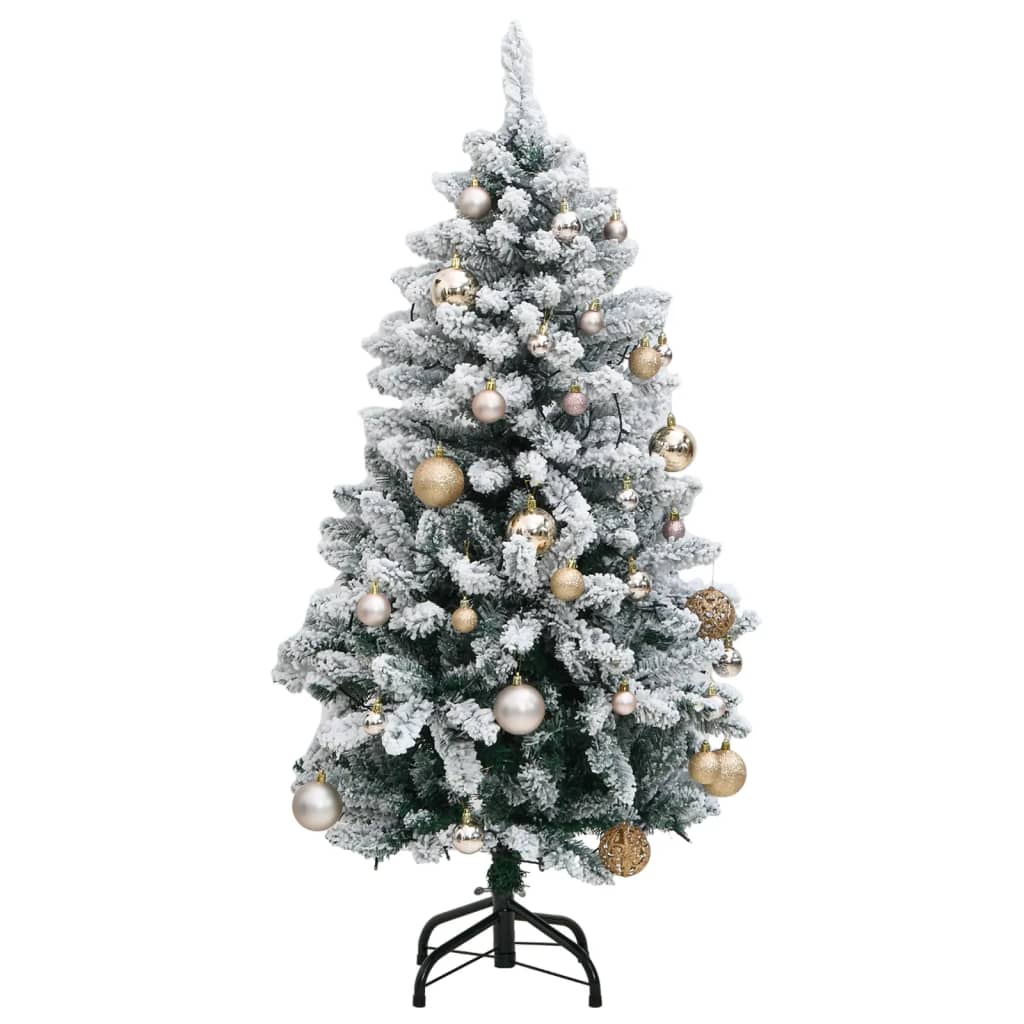 Artificial Hinged Christmas Tree 150 LEDs & Ball Set 120 cm