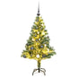 Artificial Christmas Tree 150 LEDs&Ball Set&Flocked Snow 120 cm