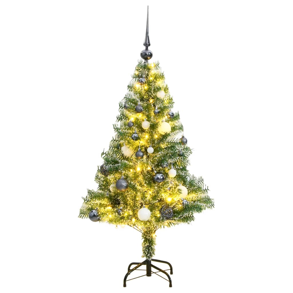 Artificial Christmas Tree 150 LEDs&Ball Set&Flocked Snow 150 cm