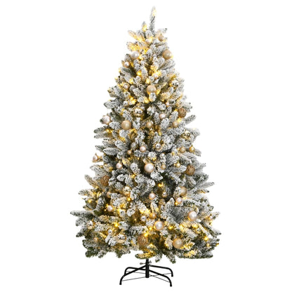 Artificial Hinged Christmas Tree 300 LEDs & Ball Set 210 cm