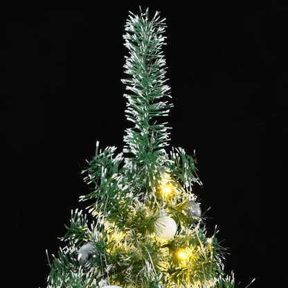 Artificial Christmas Tree 300 LEDs&Ball Set&Flocked Snow 180 cm