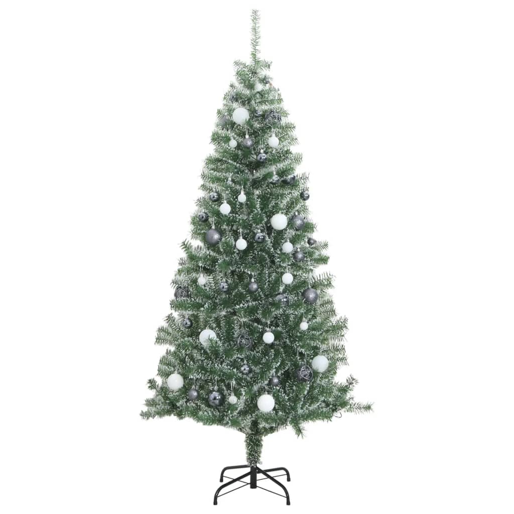 Artificial Christmas Tree 300 LEDs&Ball Set&Flocked Snow 180 cm