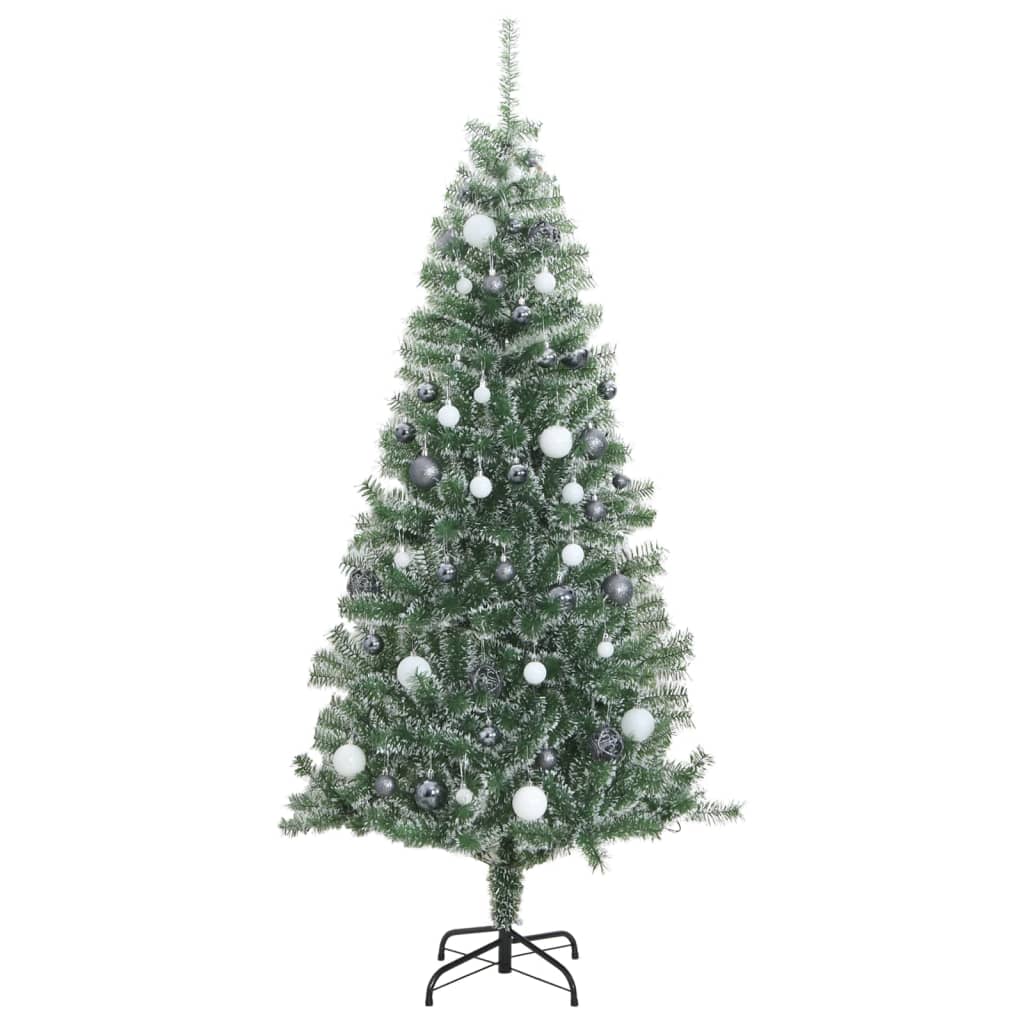 Artificial Christmas Tree 300 LEDs&Ball Set&Flocked Snow 210 cm