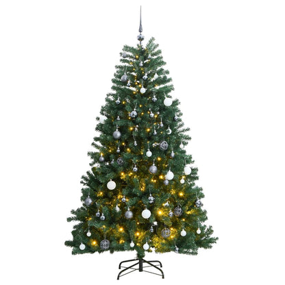 Artificial Hinged Christmas Tree 300 LEDs & Ball Set 180 cm