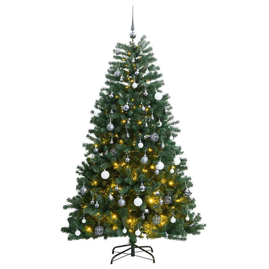 Artificial Hinged Christmas Tree 300 LEDs & Ball Set 240 cm