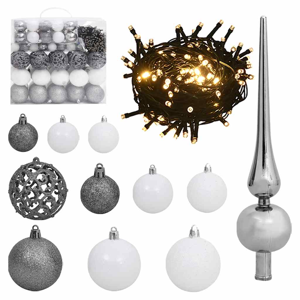 Artificial Hinged Christmas Tree 300 LEDs & Ball Set 240 cm