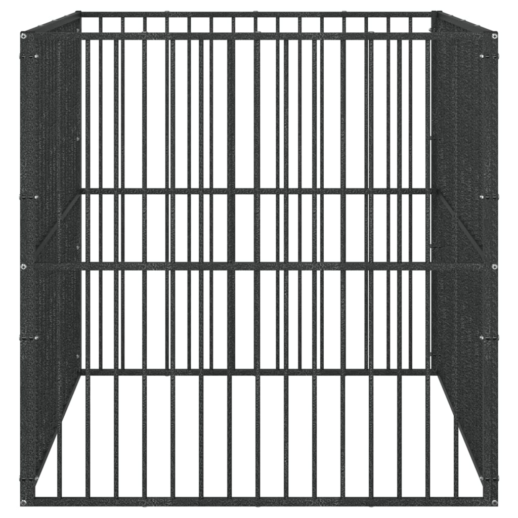 Dog Playpen 4 Panel Black Galvanised Steel