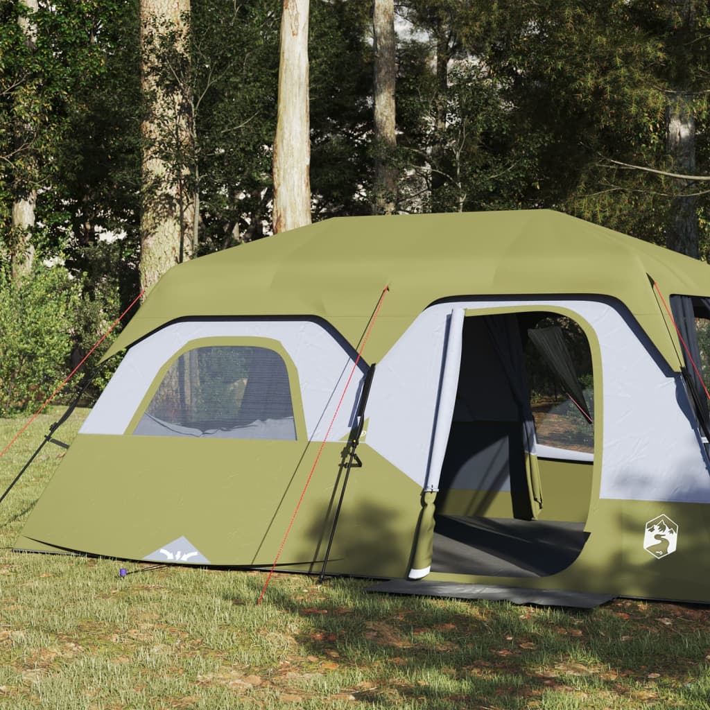 Family Tent 9-Person Green Quick Release Waterproof