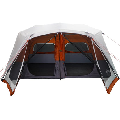 Family Tent with LED 10-Person Light Grey and Orange Quick Release