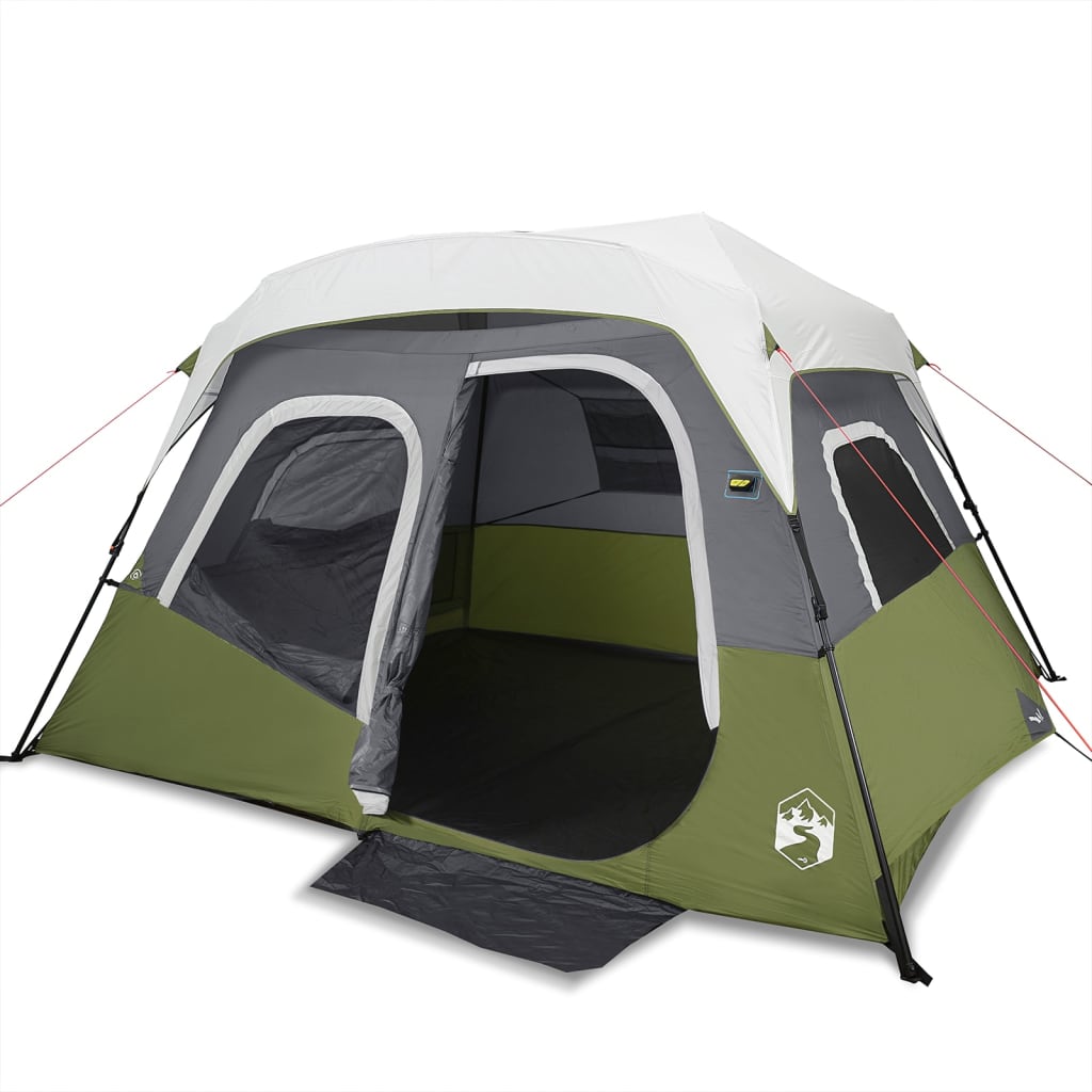 Family Tent with LED 6-Person Light Blue Quick Release