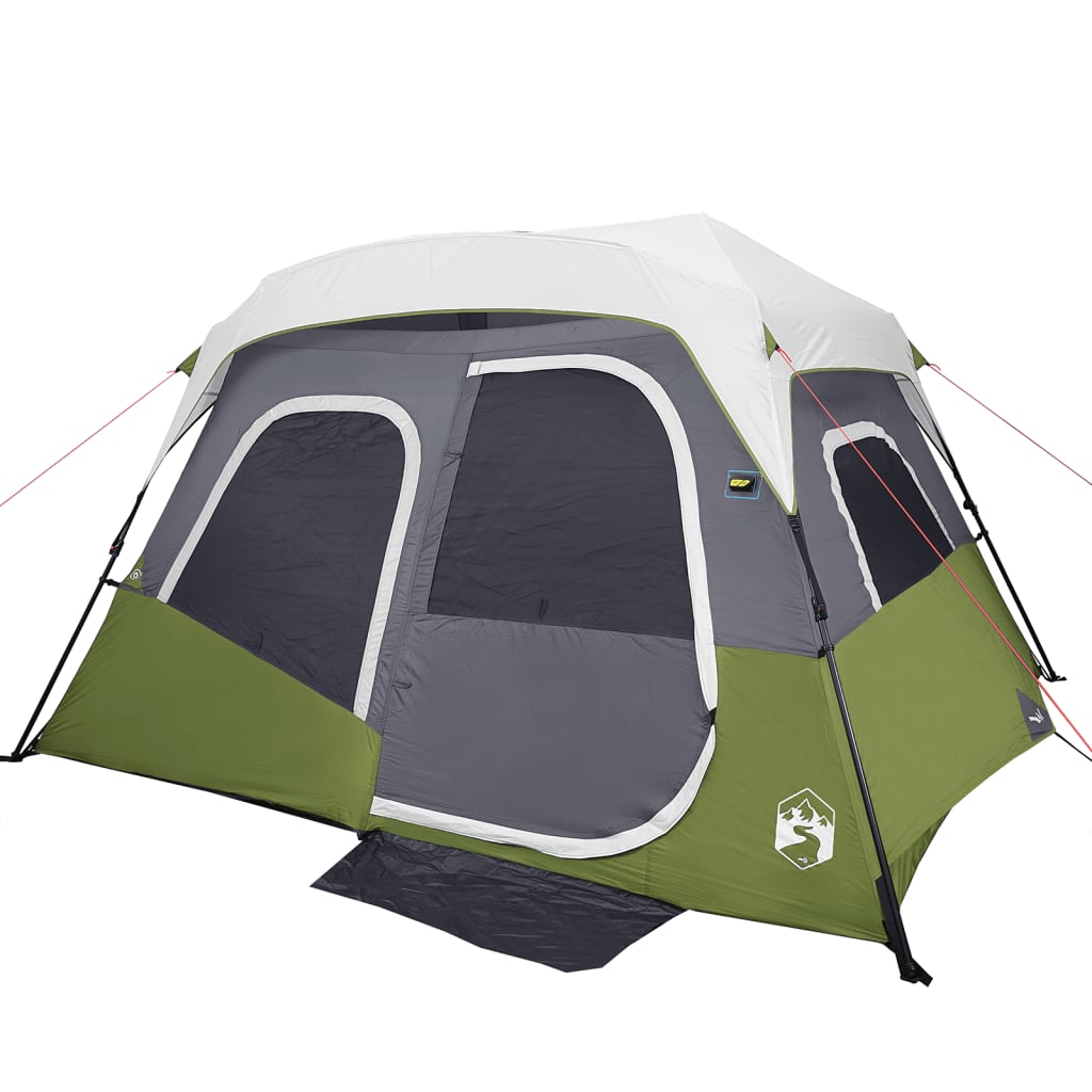 Family Tent with LED 6-Person Light Blue Quick Release