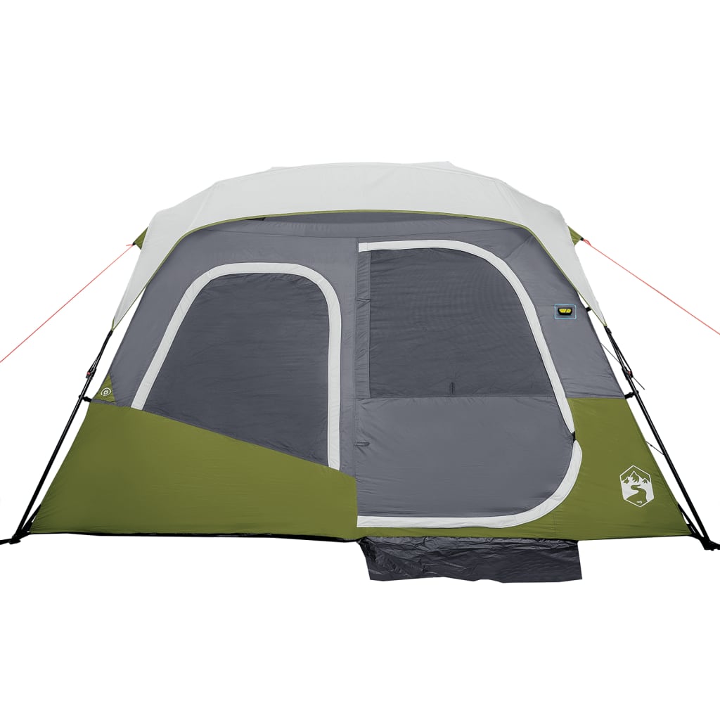 Family Tent with LED 6-Person Light Blue Quick Release