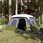 Family Tent with LED 6-Person Light Blue Quick Release