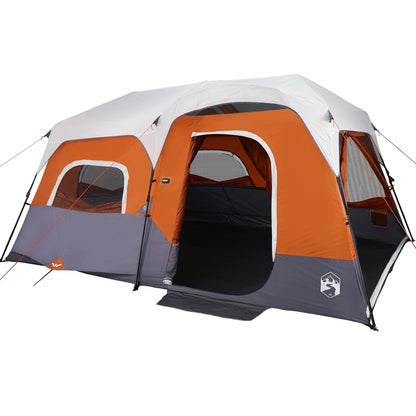 Family Tent with LED 9-Person Light Grey and Orange Quick Release