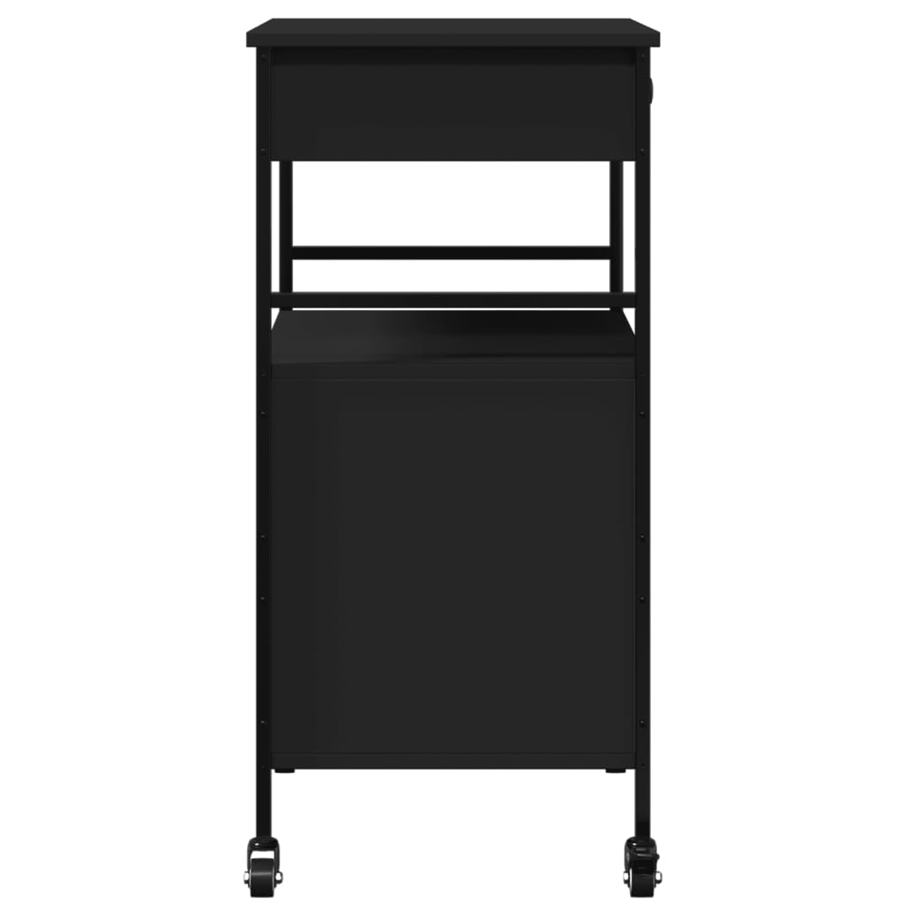 Kitchen Trolley Black 56x43x89.5 cm Engineered Wood