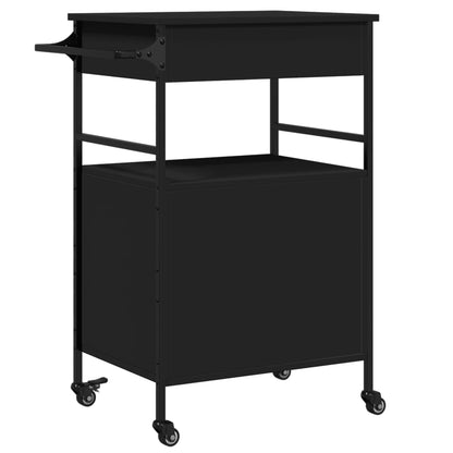 Kitchen Trolley Black 56x43x89.5 cm Engineered Wood