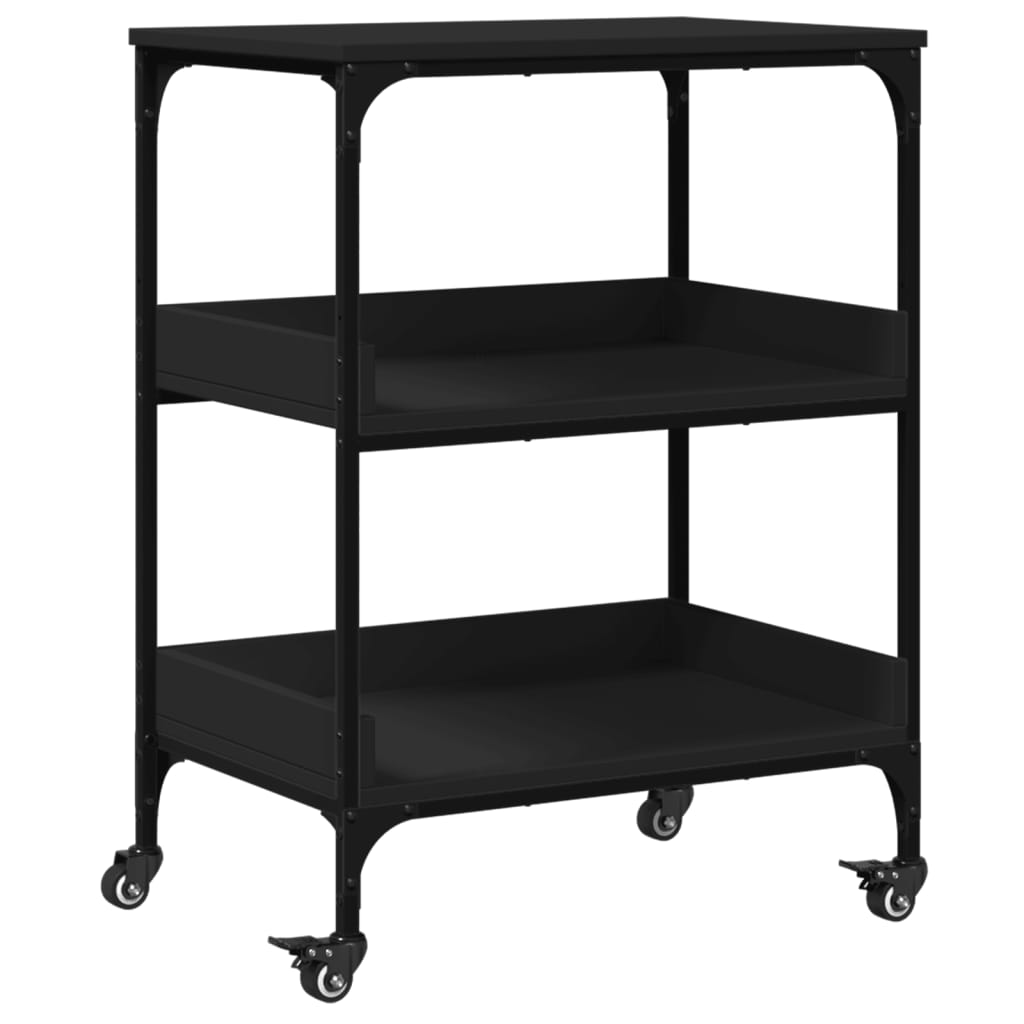 Kitchen Trolley Black 60x41x80.5 cm Engineered Wood